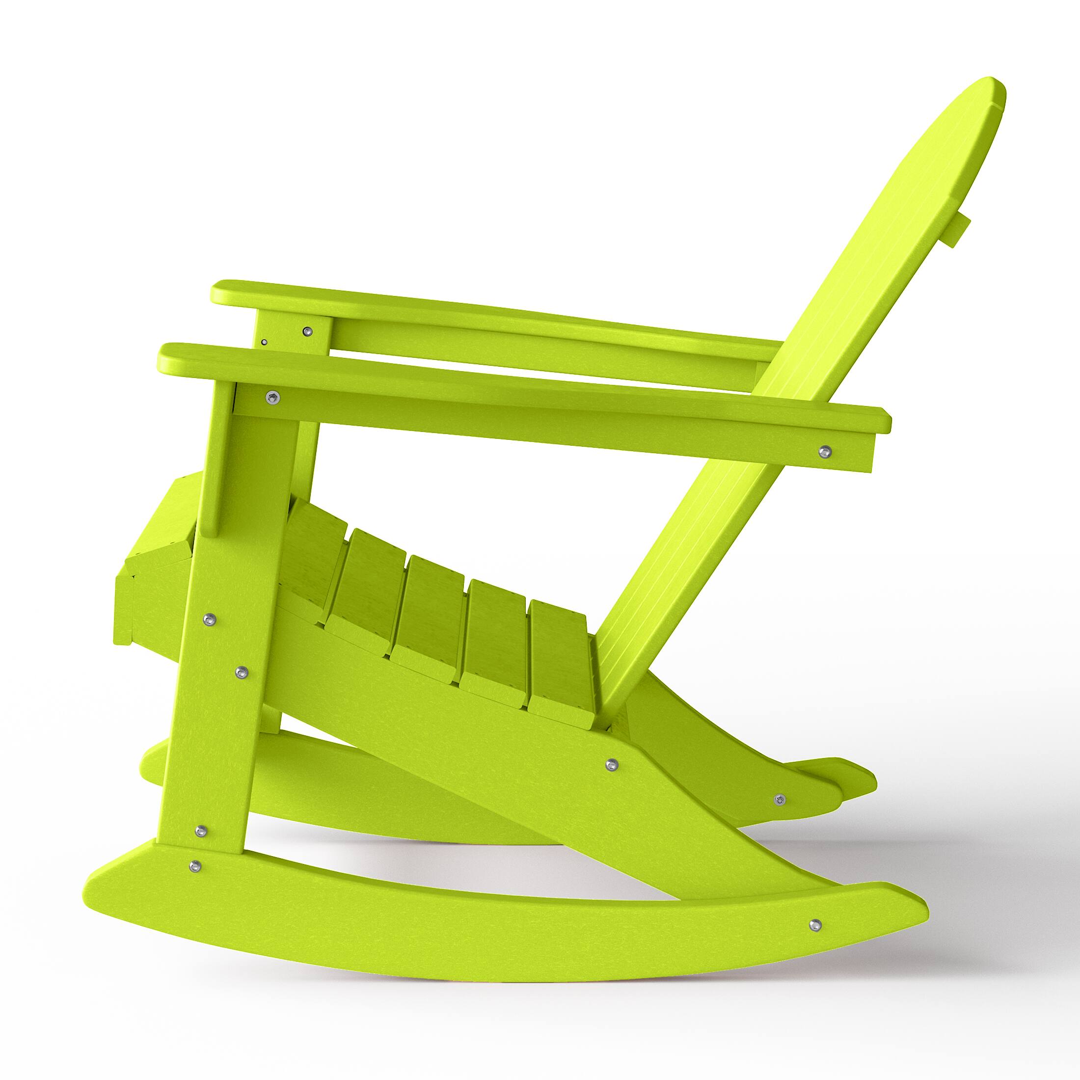 Alt View 4. WestinTrends - WestinTrends Malibu Outdoor / Patio Poly Adirondack rocking chair - Lime.