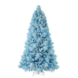 Home Heritage - Snowdrift 6.5 Ft Pre-Lit Artificial Christmas Holiday Tree - Blue