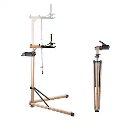 VEVOR - Bike Repair Stand, Max. 110 lb Heavy-duty Bicycle Work Stand with 40.3-59.4 in Adjustable Height & Large Tool Tray - Champagne Gold