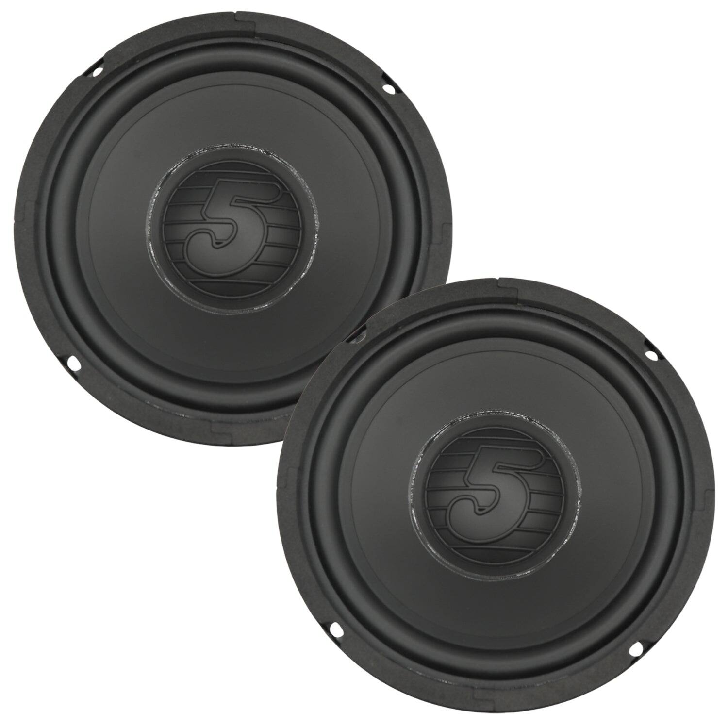 Front. 5 CORE - 5 Core 6.5" Car Subwoofer Pair 100W 4 Ohm Replacement Sub Woofer w PP Cone-WF 6.5 100 PP 4OHM 2PCS - Black.
