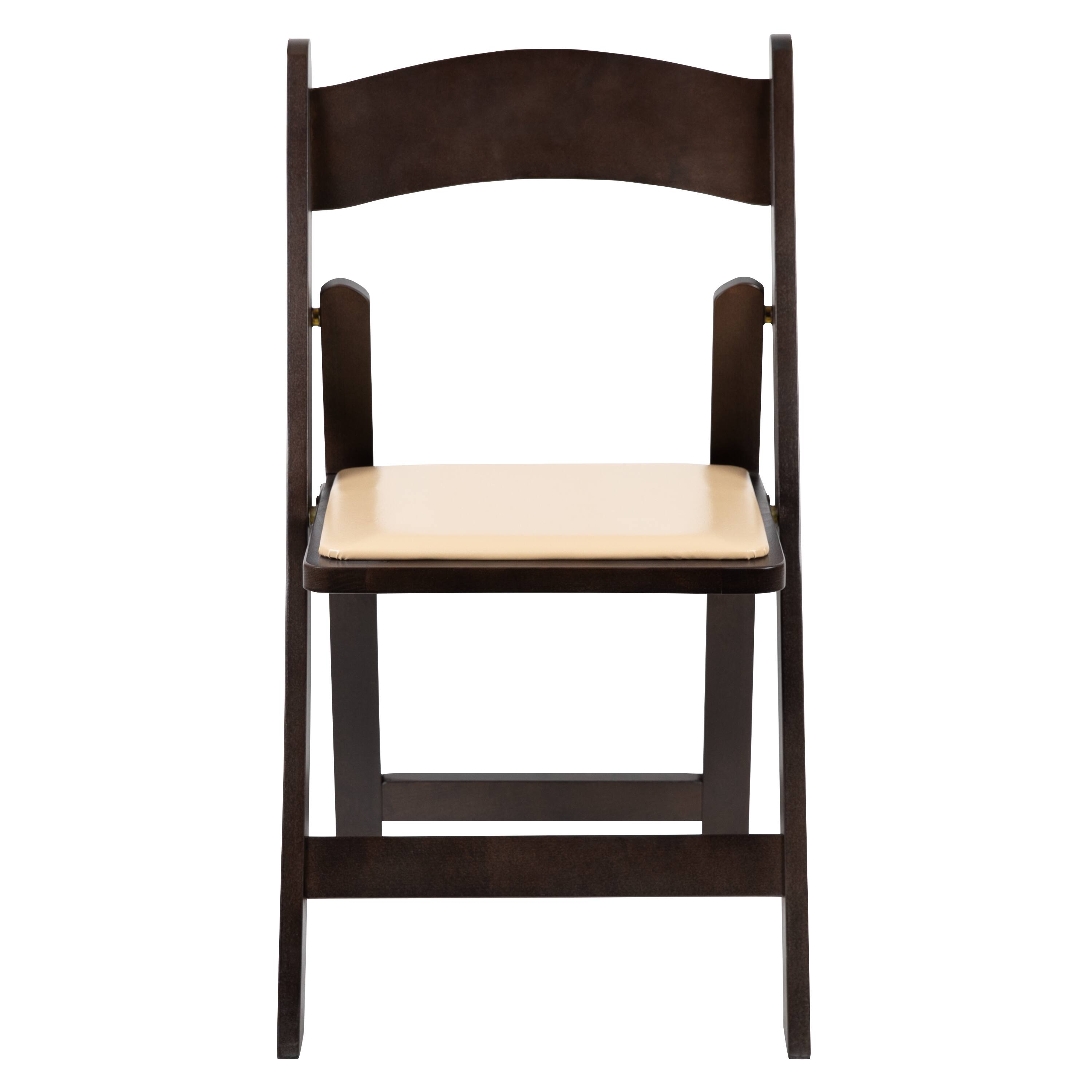 Alt View 7. Emma + Oliver - Wood Folding Chair with Vinyl Padded Seat - Chocolate.