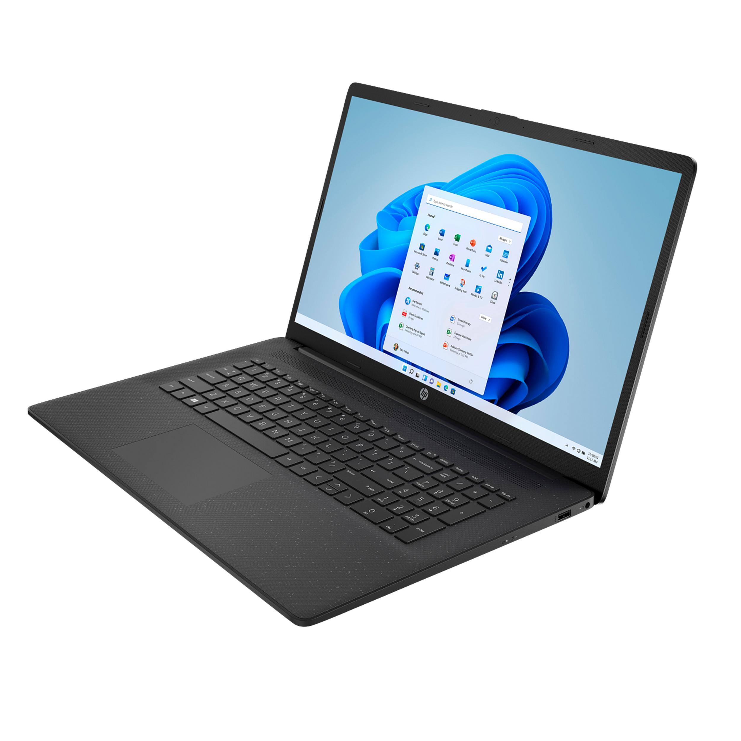 Alt View 3. HP - HP 17.3" HD+ Business Laptop,Intel Core 5 120U,16GB RAM,1TB SSD+160GB Dock Set,Full-Size Keyboard,Win 11 Pro,Black - Black.