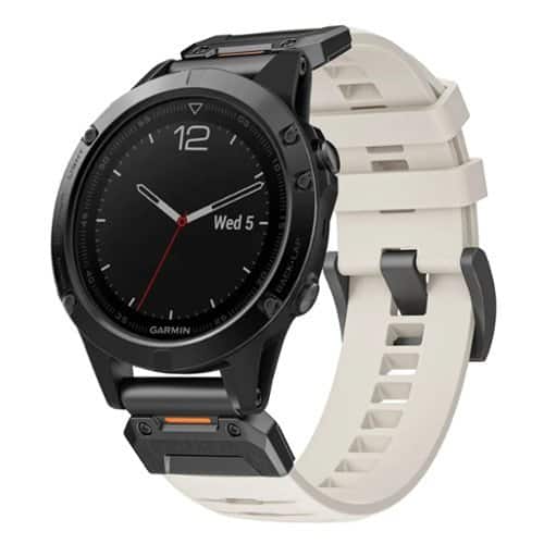 StrapsCo - Elite FKM Strap QuickFit 22 Watch Band For Garmin Fenix 5 & 5 Plus - Arctic