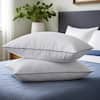 Front. Peace Nest - Peace Nest Medium-Firm Goose Feather Down Bed Pillow Set of 2 - White.