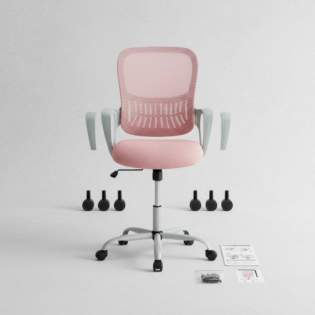 Alt View 1. AOITUN - Executive Office Chair for Long Work Hours, Ergonomic Comfort for Dorm, Works Well with Twin XL Memory Foam Setup - Pink.