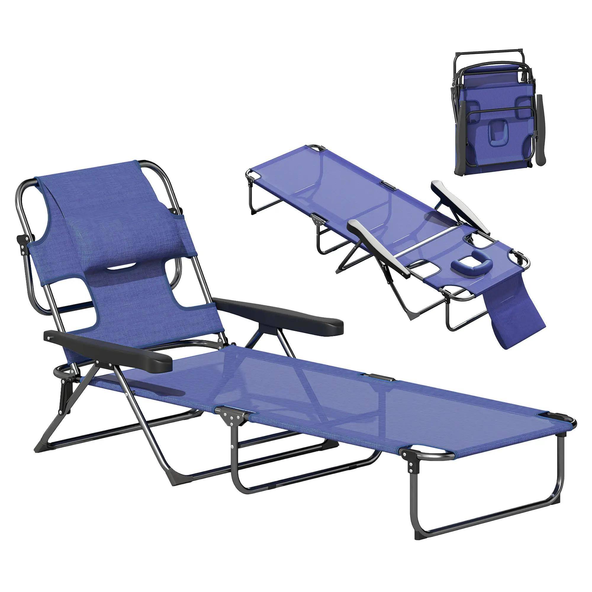 Alt View 7. Spaco - Spaco Folding Lounge Chair with Reclining Back - Navy Blue.