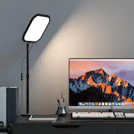 Comfort Essence - Zoom Lighting For Computer Full-screen Led Video Conference Light Desk Ring With Stand And Phone Holder Call - Default