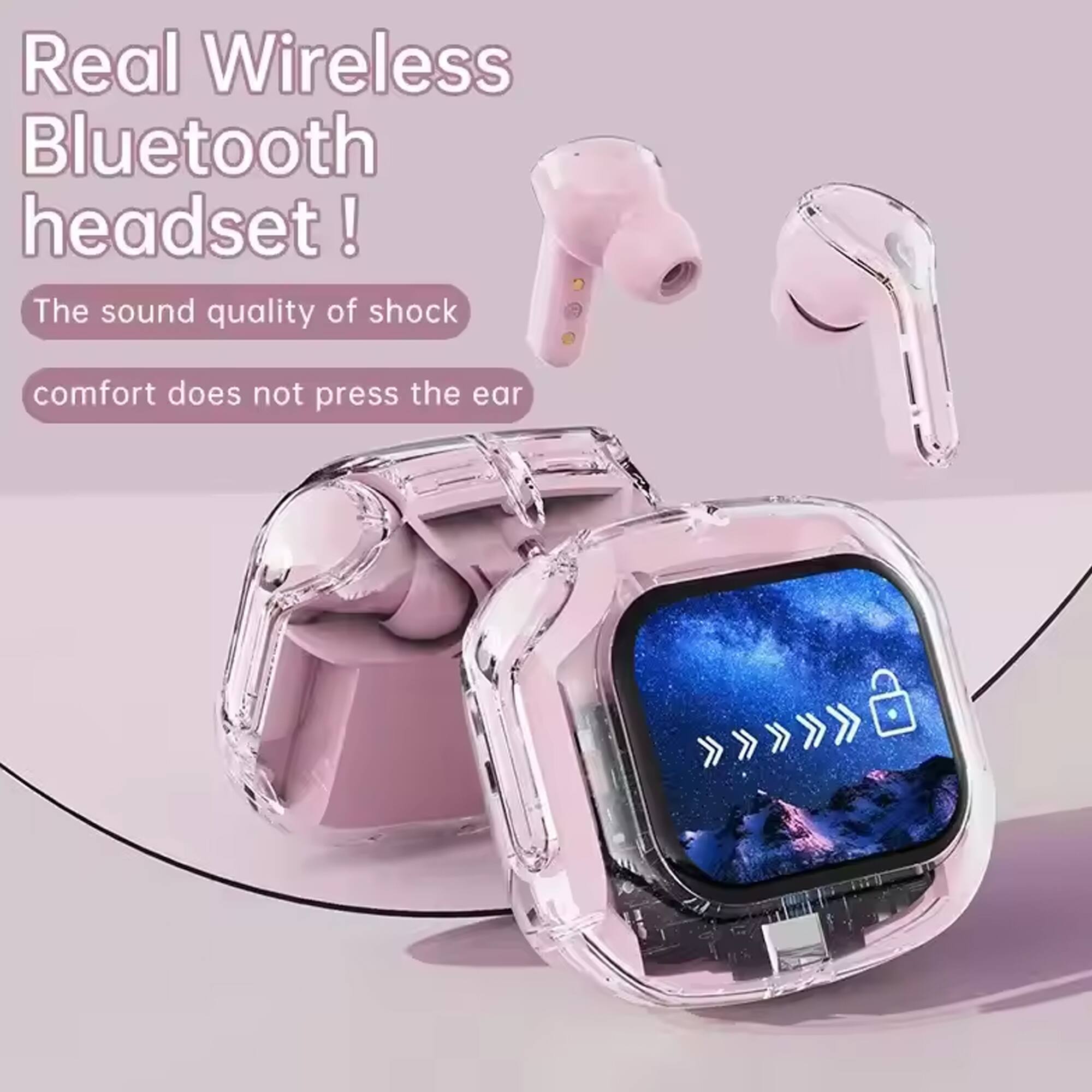Real Wireless Bluetooth headset!  
The sound quality of shock comfort does not press the ear