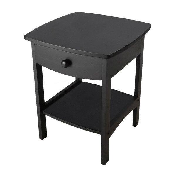 Angle. Hivvago - Hivvago 1-Drawer Bedroom Nightstand Contemporary End Table - Black.