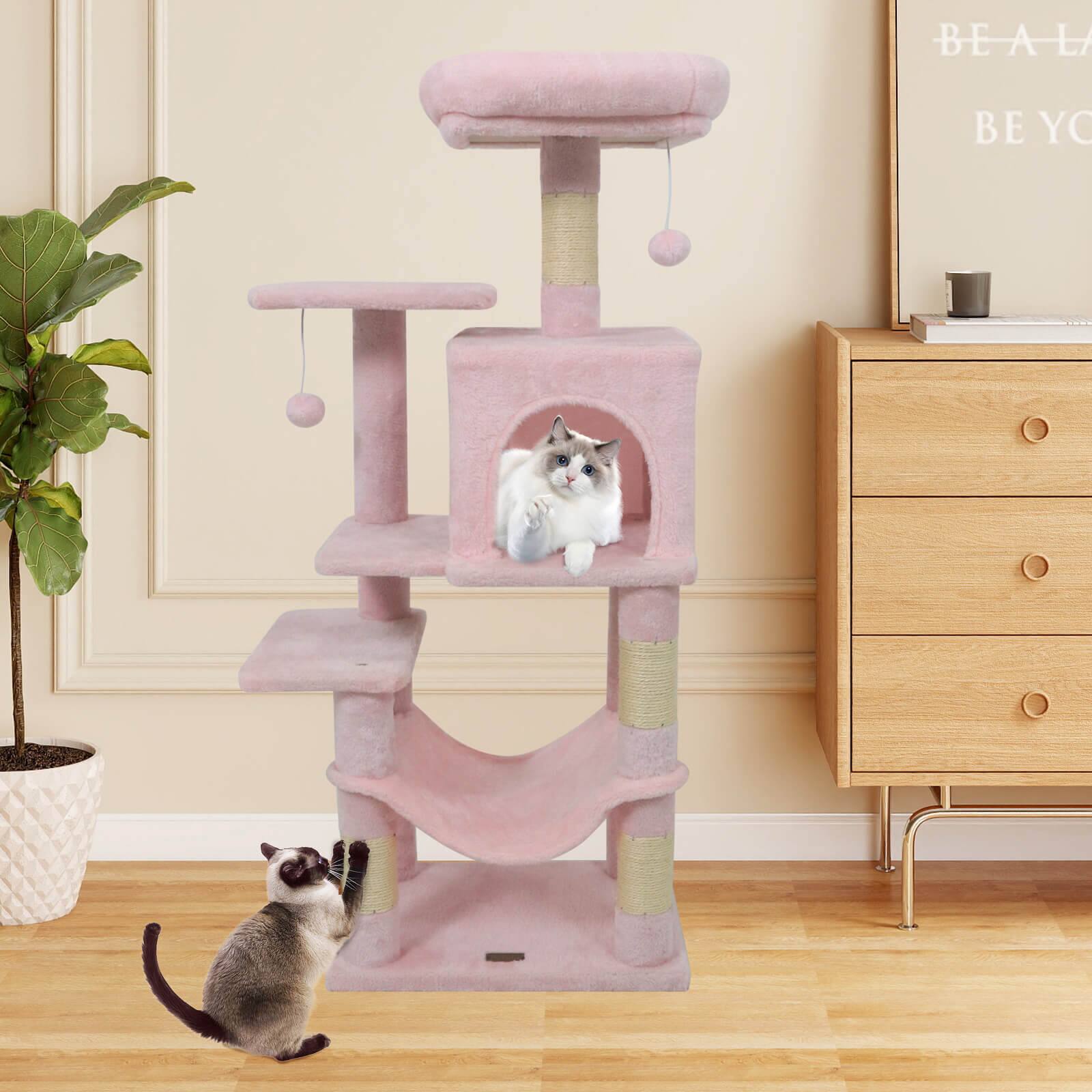 Alt View 1. Costway - Costway 44" Tall Multi-level Cat Tree with Cushion Top Perch, 2-Entrance Large Cat Condo.
