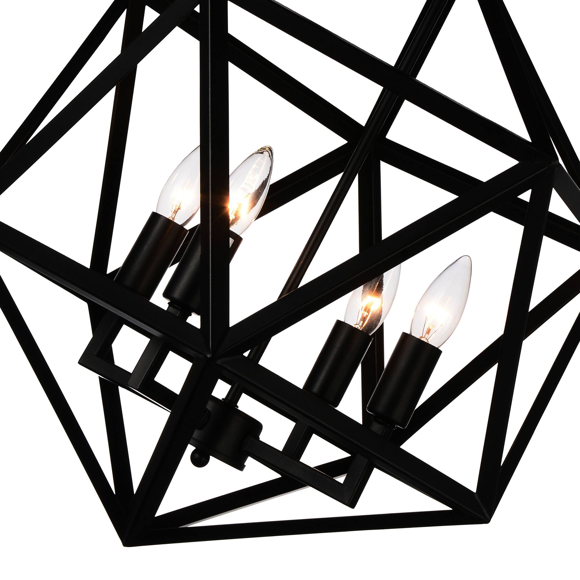 Left. CWI Lighting - Amazon 4 Light Up Pendant With Black Finish - Black.