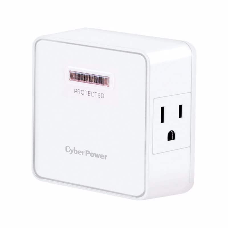 CyberPower - Home Office 0 ft. L 2 outlets Wall Tap White 1500 J