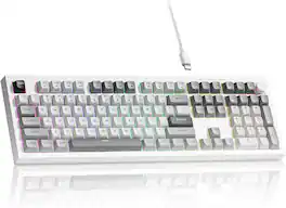 Womier - K105 Full-Size Membrane Wired Gaming Keyboard for Office - Gray