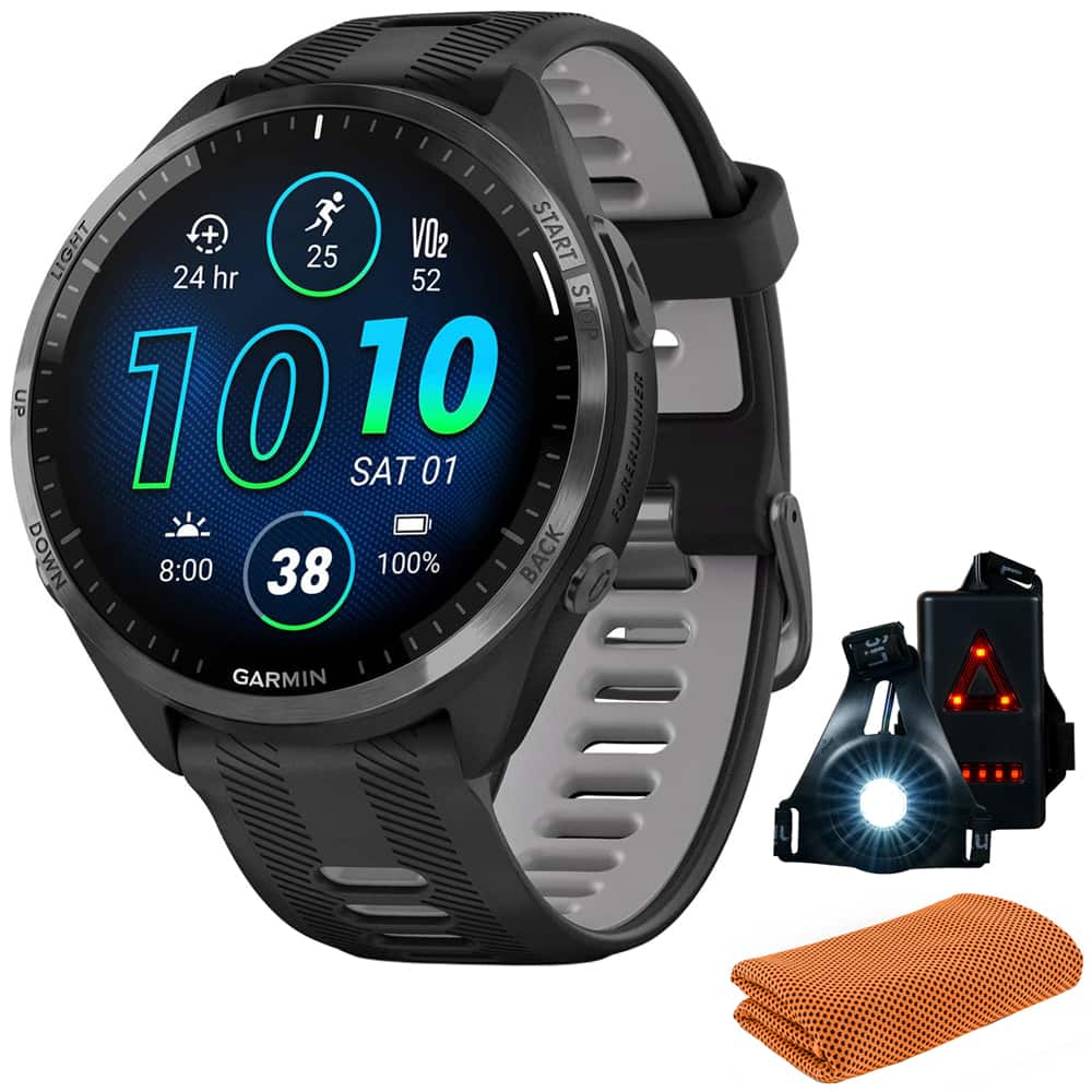 Garmin - Forerunner 965 Running Smartwatch, Black & Powder Gray w/ Accessories Bundle - Carbon Gray TLC/Titanium - (2023)