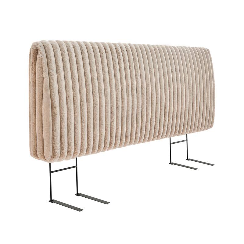 Front. Pinmoco - 6.3 inch Ergonomic Upholstered Soft Headboard Foam Headboard Headboard - Off-White.