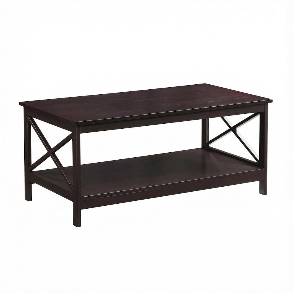 FurniFact - Coffee Table with MDF Construction and Sturdy Design for Living Room - Espresso