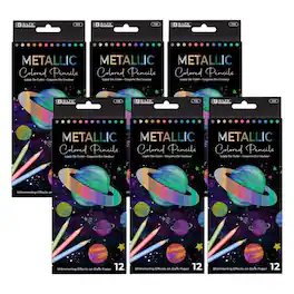 BAZIC Products - Metallic Colored Pencils 12 Per Pack 6 Packs