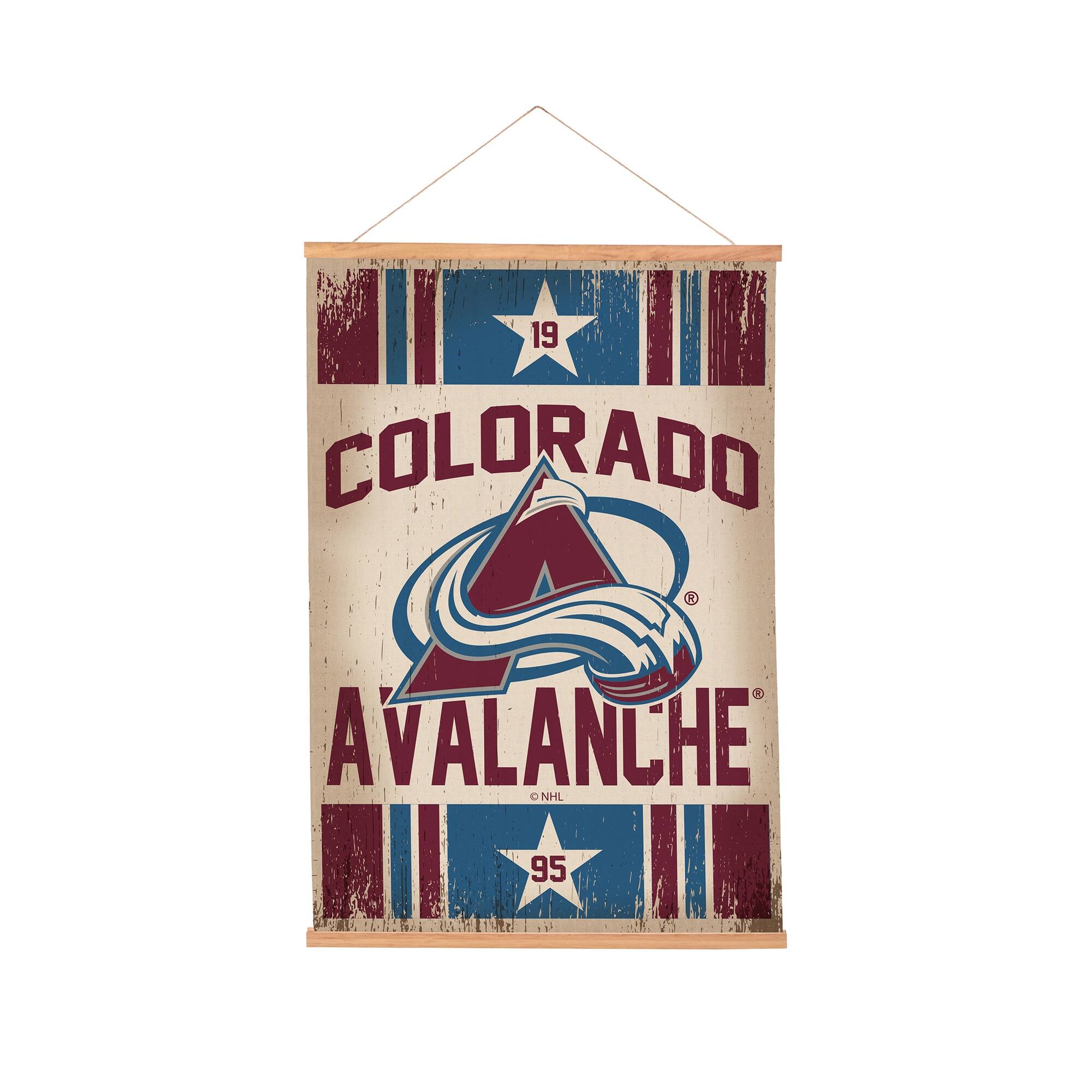 Colorado Avalanche 24" x 36" Antique Style Canvas Wall Art Tapestry with Wood Frame