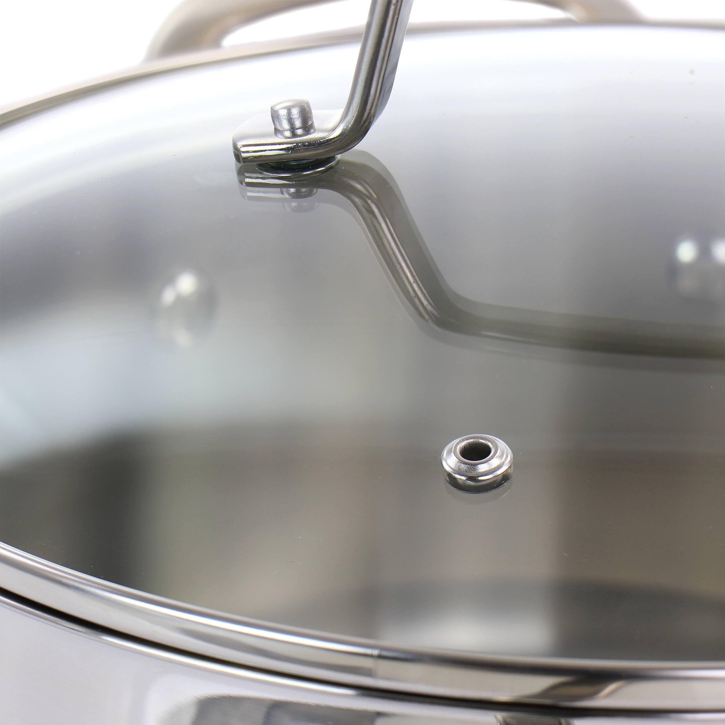 Alt View 5. Martha Stewart - Martha Stewart 5 Quart Stainless Steel Dutch Oven with Vented Glass Lid - Silver.