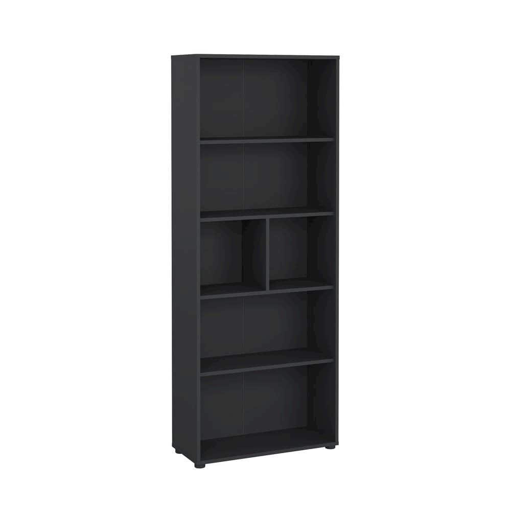 FurniFact - Contemporary 6-Shelf Bookshelf for Bedroom, Office, or Living Room - Gray