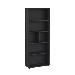 FurniFact - Contemporary 6-Shelf Bookshelf for Bedroom, Office, or Living Room - Gray