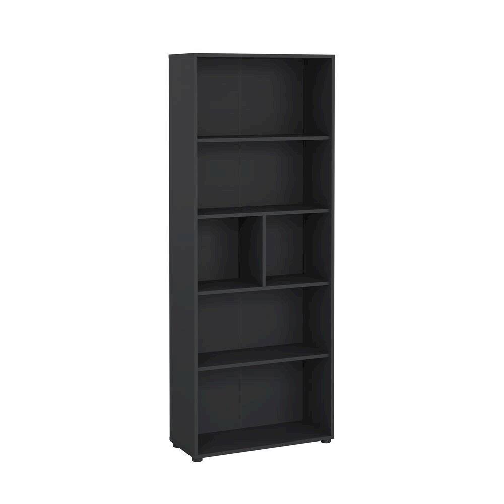 Front. FurniFact - Contemporary 6-Shelf Bookshelf for Bedroom, Office, or Living Room - Gray.