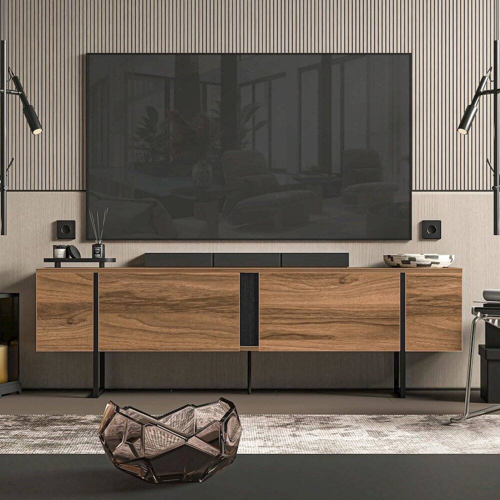 Left. Atelier Mobili - Modern TV Stand and Media Console, Entertainment Center - Brown.