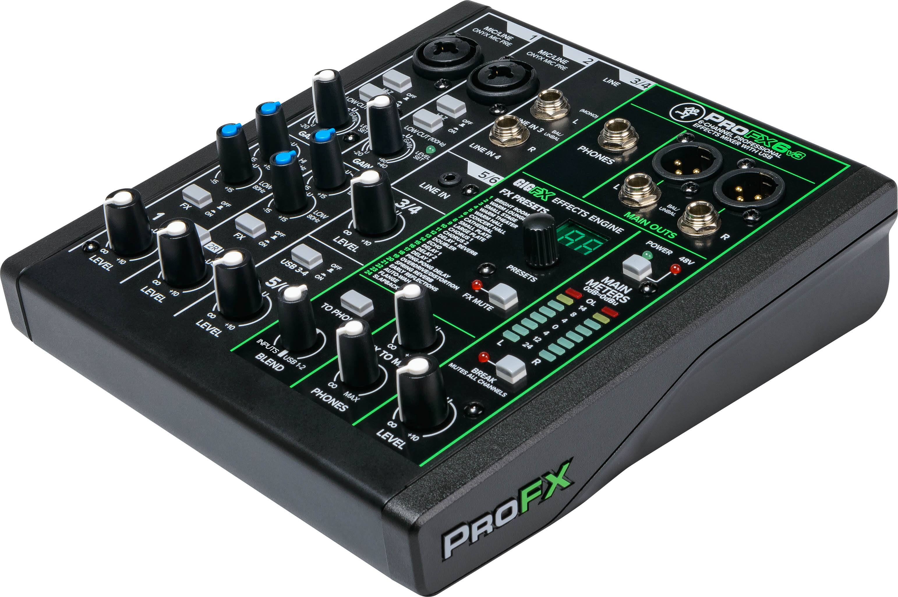 Left. Mackie - ProFX6v3 Professional Effects Mixer with USB - Black.