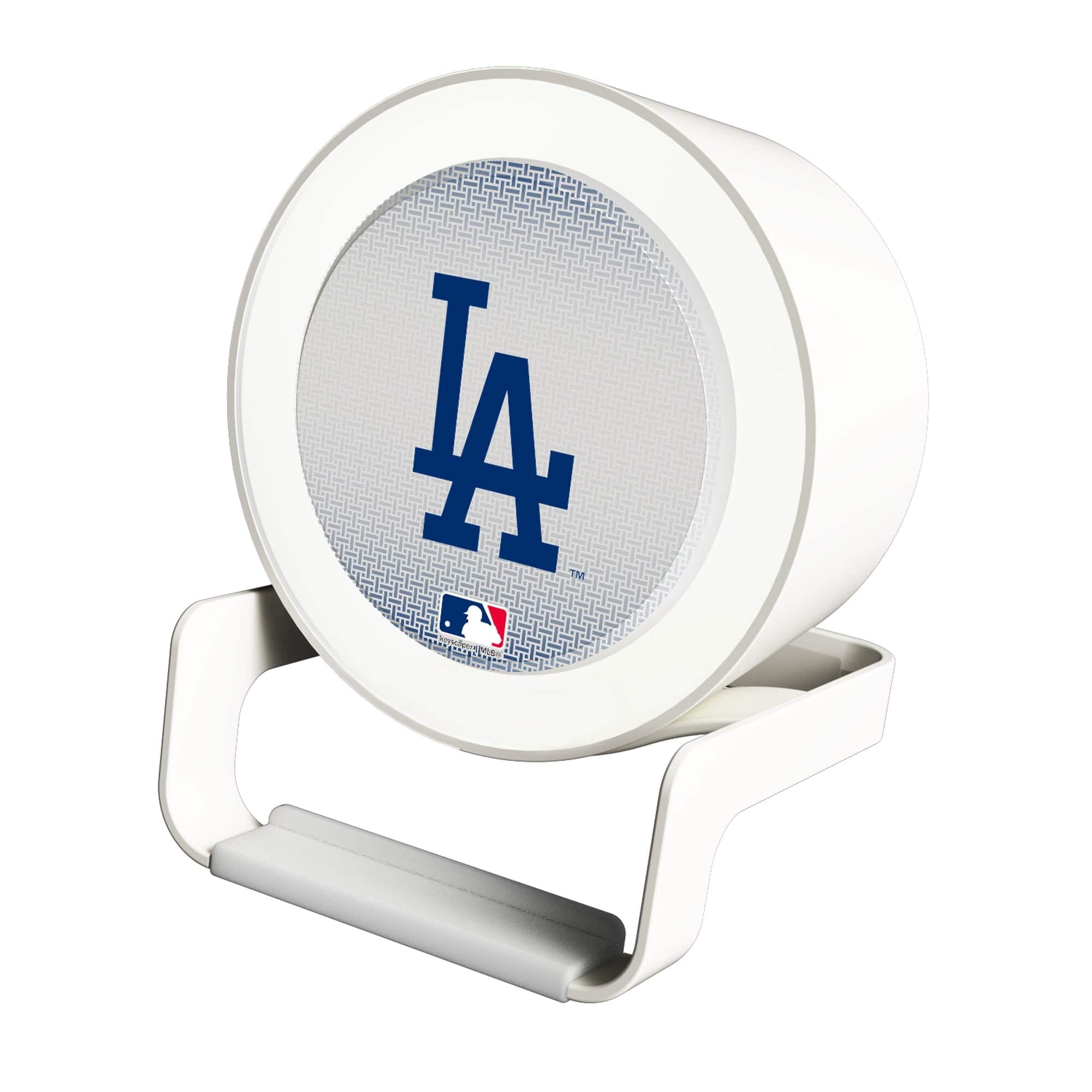 Front. Keyscaper - Los Angeles Dodgers Linen Print Nightlight Charger & Bluetooth Speaker - White.
