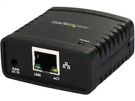 StarTech.com - 10/100Mbps Ethernet to USB 2.0 Network LPR Print Server, 10Base-T/100Base-TX Auto-sensing