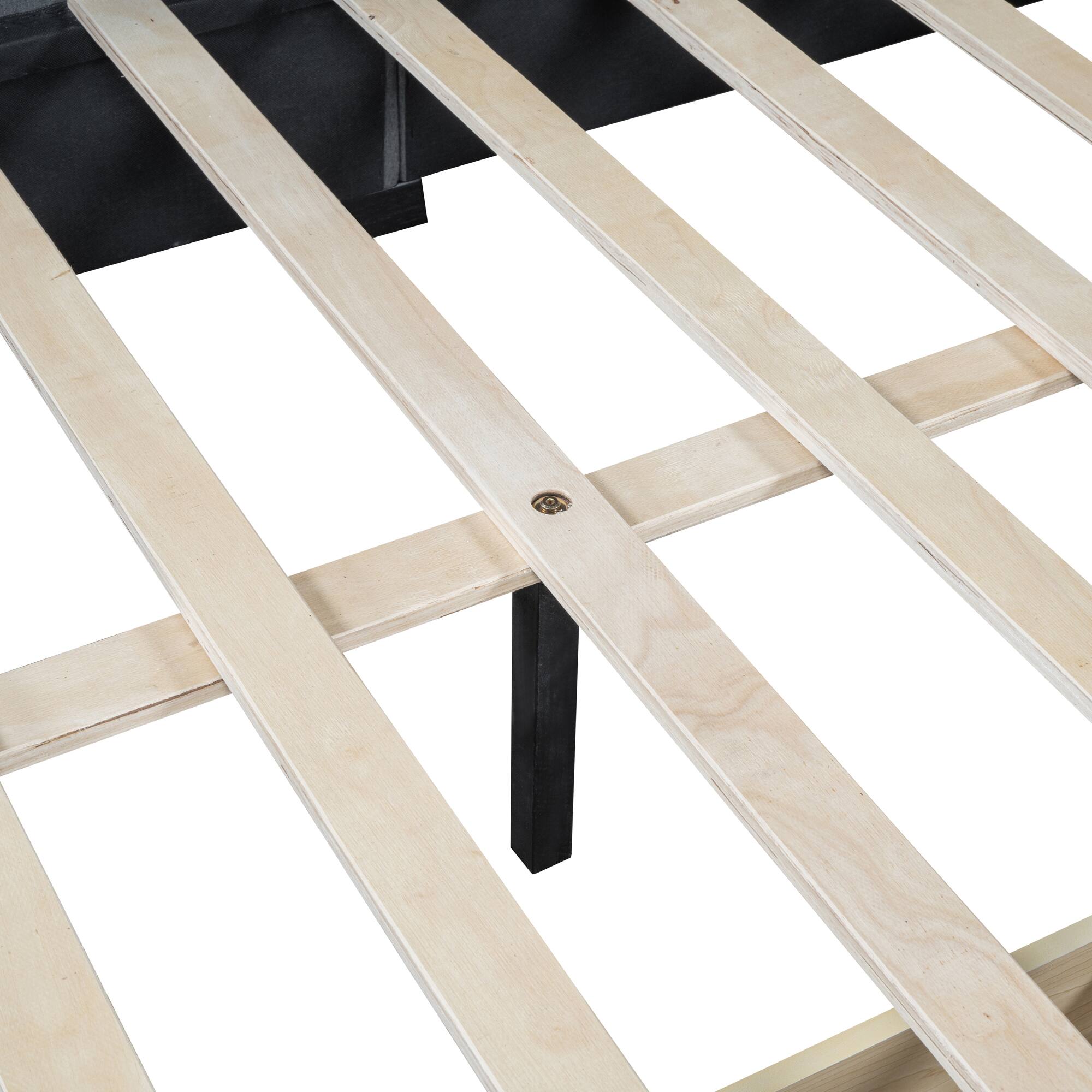 Alt View 8. Tiramisubest - Full Size Upholstered Daybed with 2 Storage Drawers Sofa Bed Frame No Box Spring Needed, Linen Fabric (Gray) - Gray.