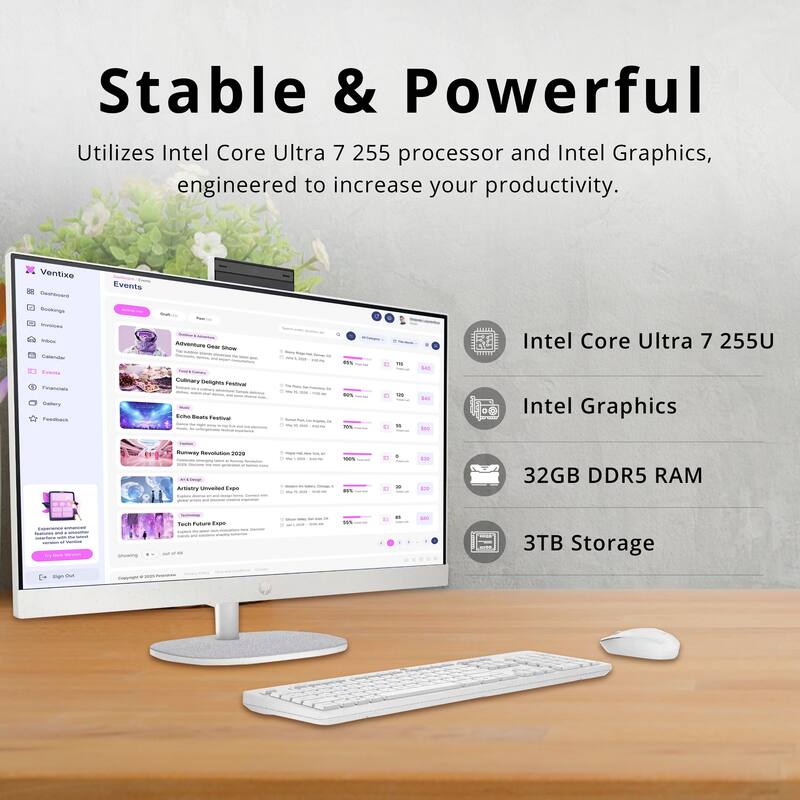 Stable & Powerful  
Utilizes Intel Core Ultra 7 255 processor and Intel Graphics, engineered to increase your productivity.  

- Intel Core Ultra 7 255U  
- Intel Graphics  
- 32GB DDR5 RAM  
- 3TB Storage