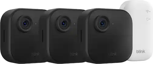 Blink - Outdoor 4 – Wireless smart security camera, two-year battery life, 1080p HD. Sync Module Core included – 3 Cameras - Black