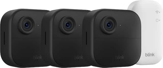 Blink - Outdoor 4 – Wireless smart security camera, two-year battery life, 1080p HD. Sync Module Core included – 3 Cameras - Black