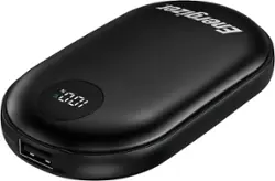 Energizer - 5,000mAh 10W 2-in-1 Rechargeable Hand Warmer 8hrs Warmth + Universal Portable Battery Charger/Power Bank w/ LCD screen - Black - Front_Zoom