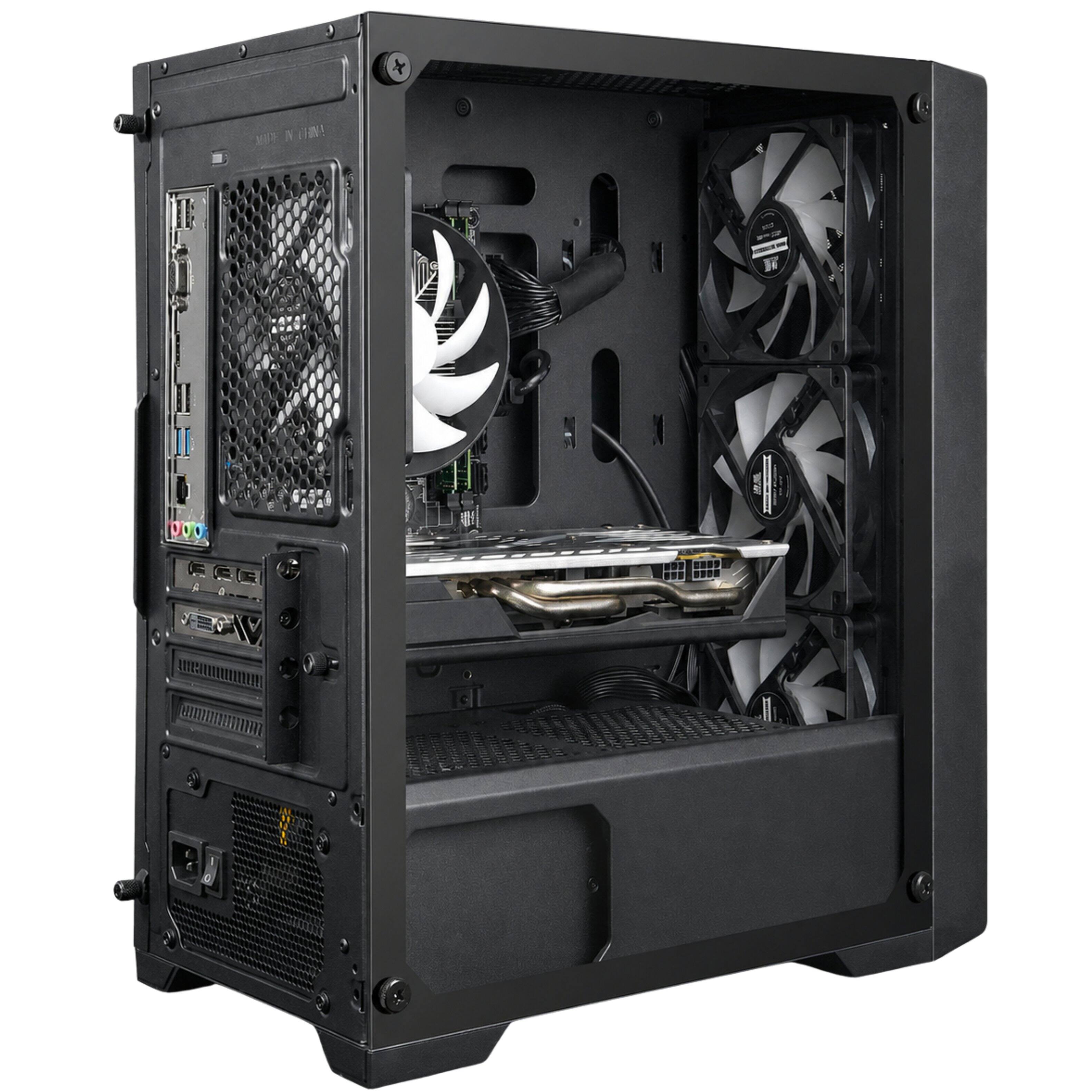 Alt View 4. Blackout Computers - Eclipse V3 - Gaming Desktop - Intel 12th Gen CPU - AMD RX 580 8G - 16GB DDR5 RAM - 1TB M.2 SSD - Windows 11 Pro - RGB VR - Matte Black.