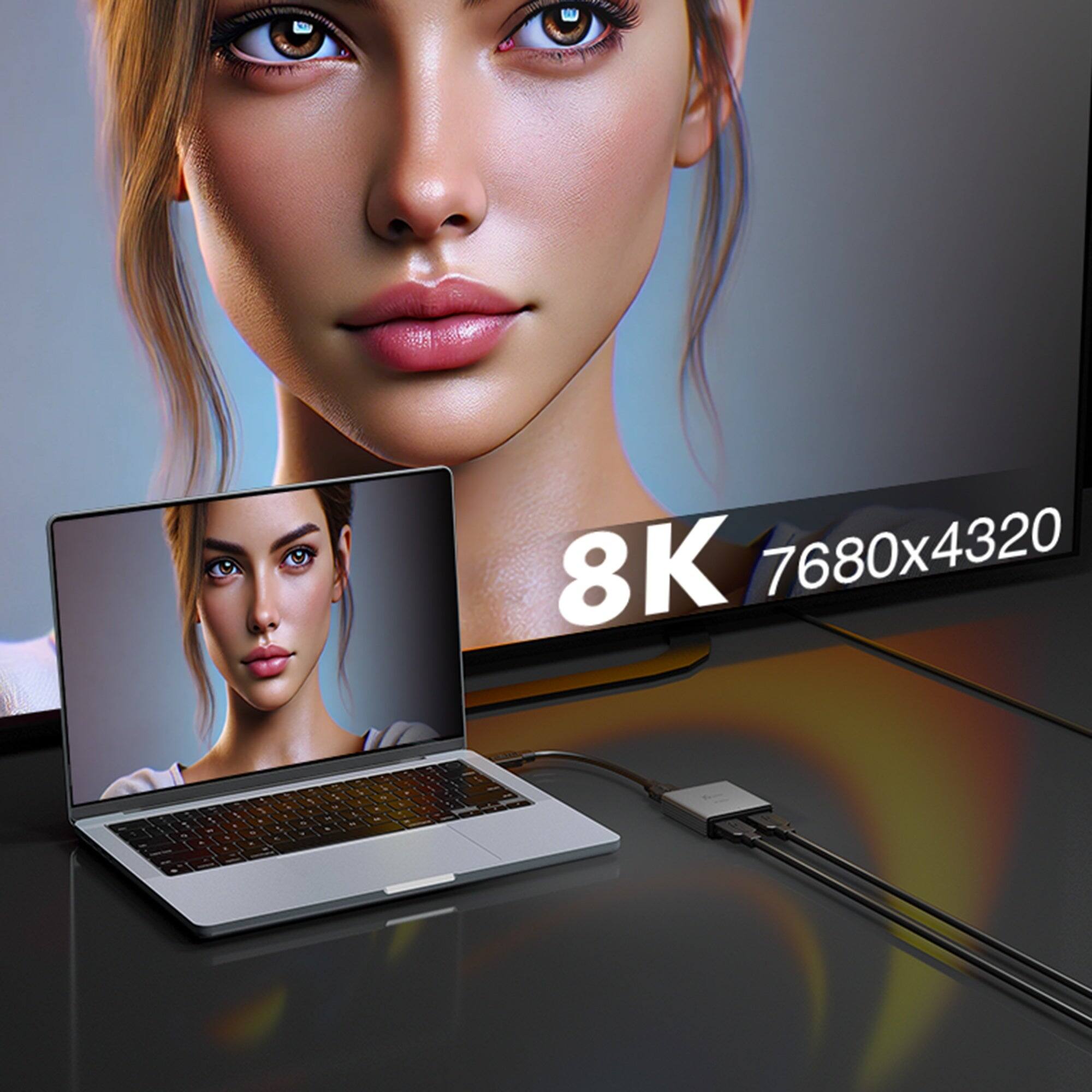Alt View 3. j5create - 8K HDMI 2.1 2-Way Splitter - Space Grey.