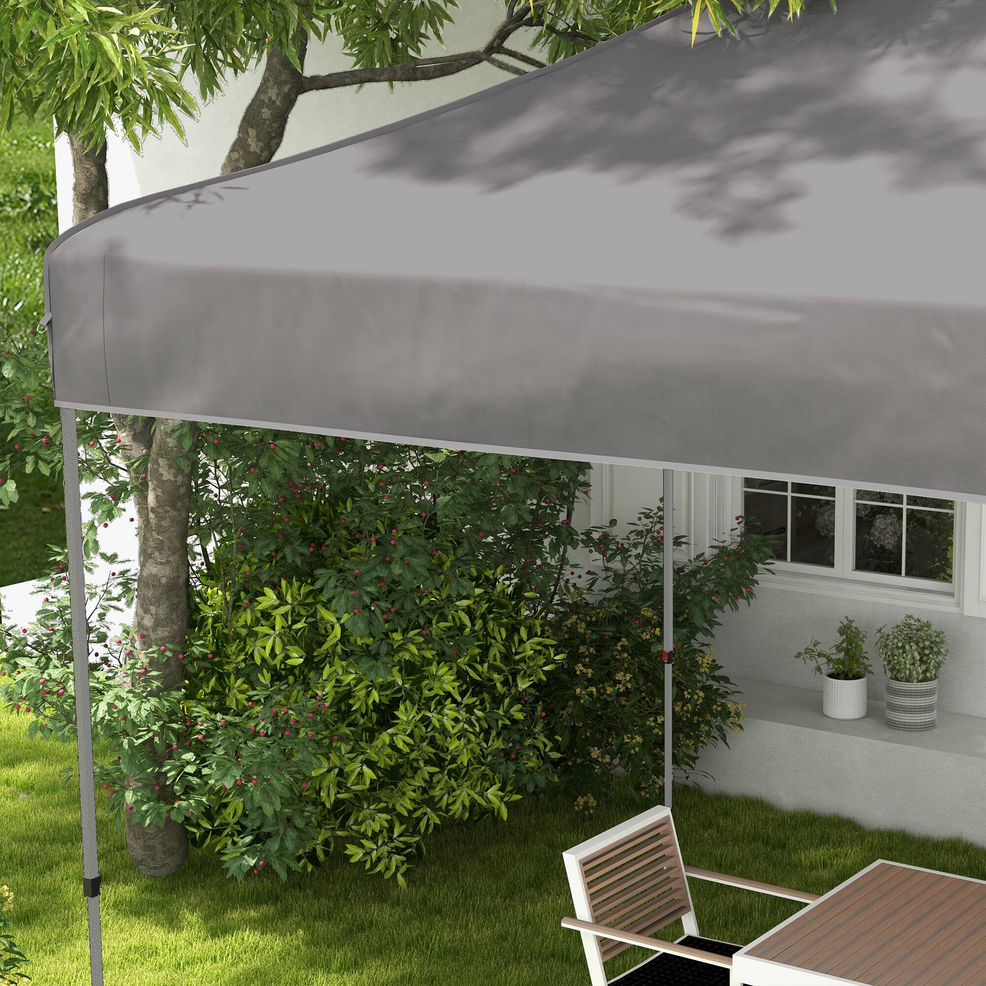 Alt View 7. Outsunny - 10' x 20' Pop Up Canopy Tent, Instant Sun Shelter with 3-Level Adjustable Height - Gray.