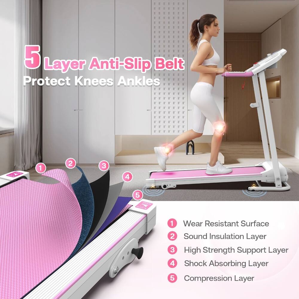 5 Layer Anti-Slip Belt Protect Knees Ankles

1. Wear Resistant Surface
2. Sound Insulation Layer
3. High Strength Support Layer
4. Shock Absorbing Layer
5. Compression Layer