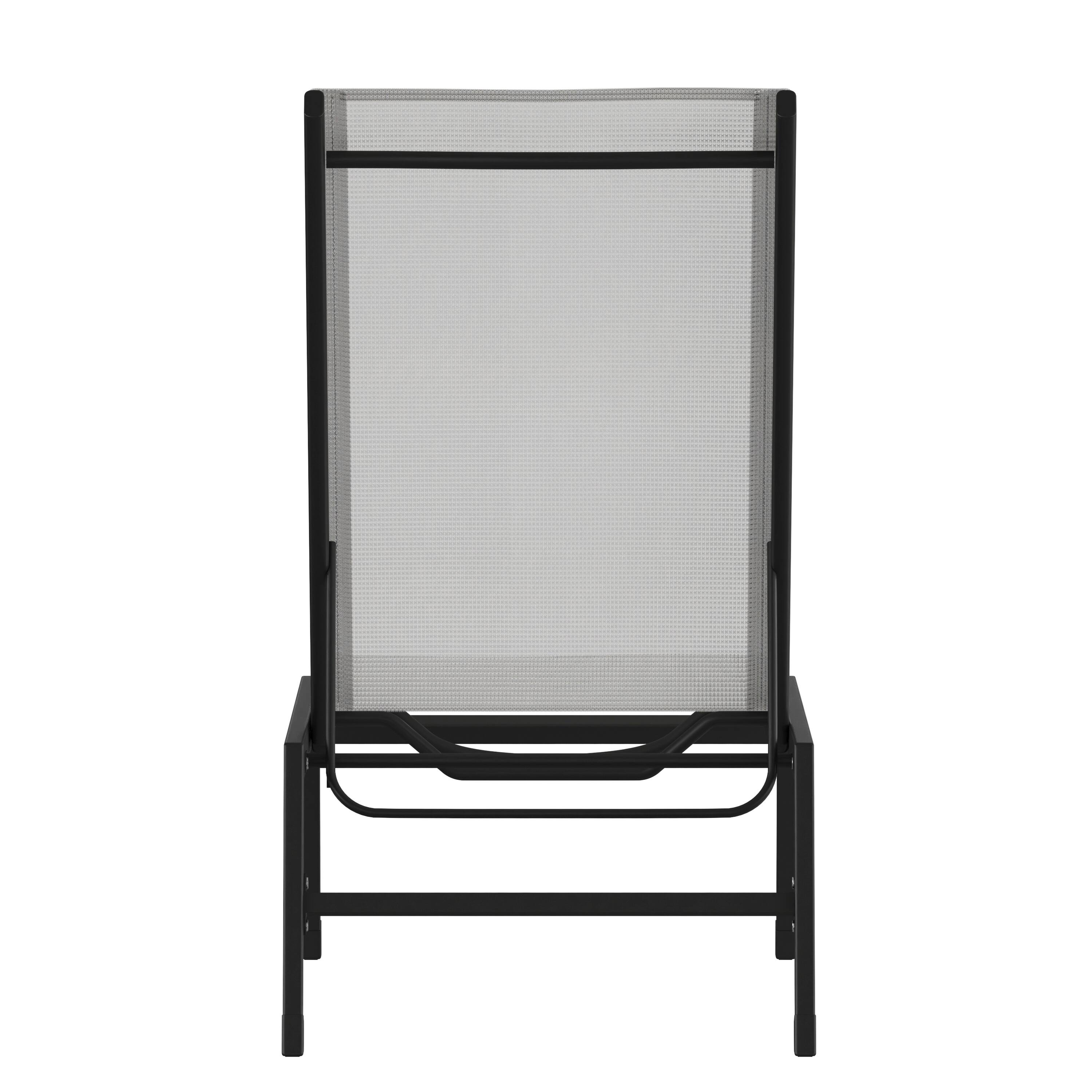 Alt View 7. Emma + Oliver - Braelin Textilene Adjustable 5 Position Patio Chaise Lounge and Metal Frame - Gray.