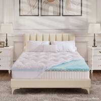 Left. Vipbear - Vipbear 3" Full Size Memory Foam Egg Crate Firm Cooling Gel Memory Foam&Soft Pillow Top Mattress, Fits 8-21 Inches Deep - White.