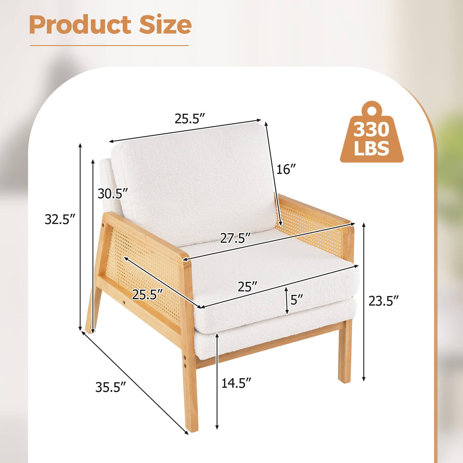Product Size: 25.5" x 16" x 330 LBS.