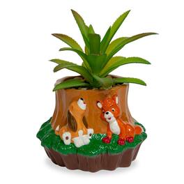 Silver Buffalo - Disney The Fox and the Hound 4-Inch Mini Planter With Artificial Succulent - Brown