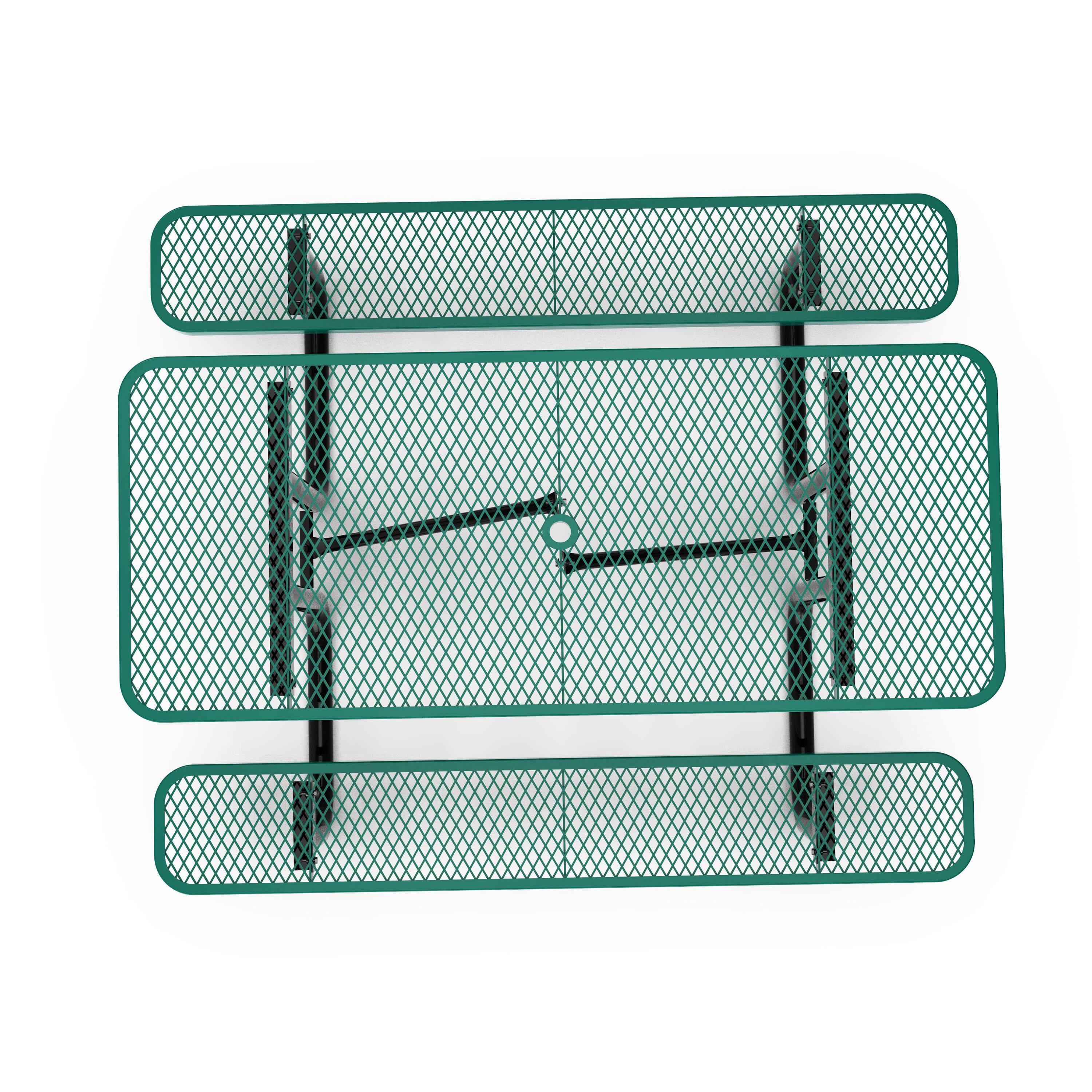 Alt View 1. Flash Furniture - Mantilla 6' Rectangular Outdoor Picnic Table with Commercial Heavy Gauge Green Expanded Metal Mesh Top and Seats and Bla - Green.