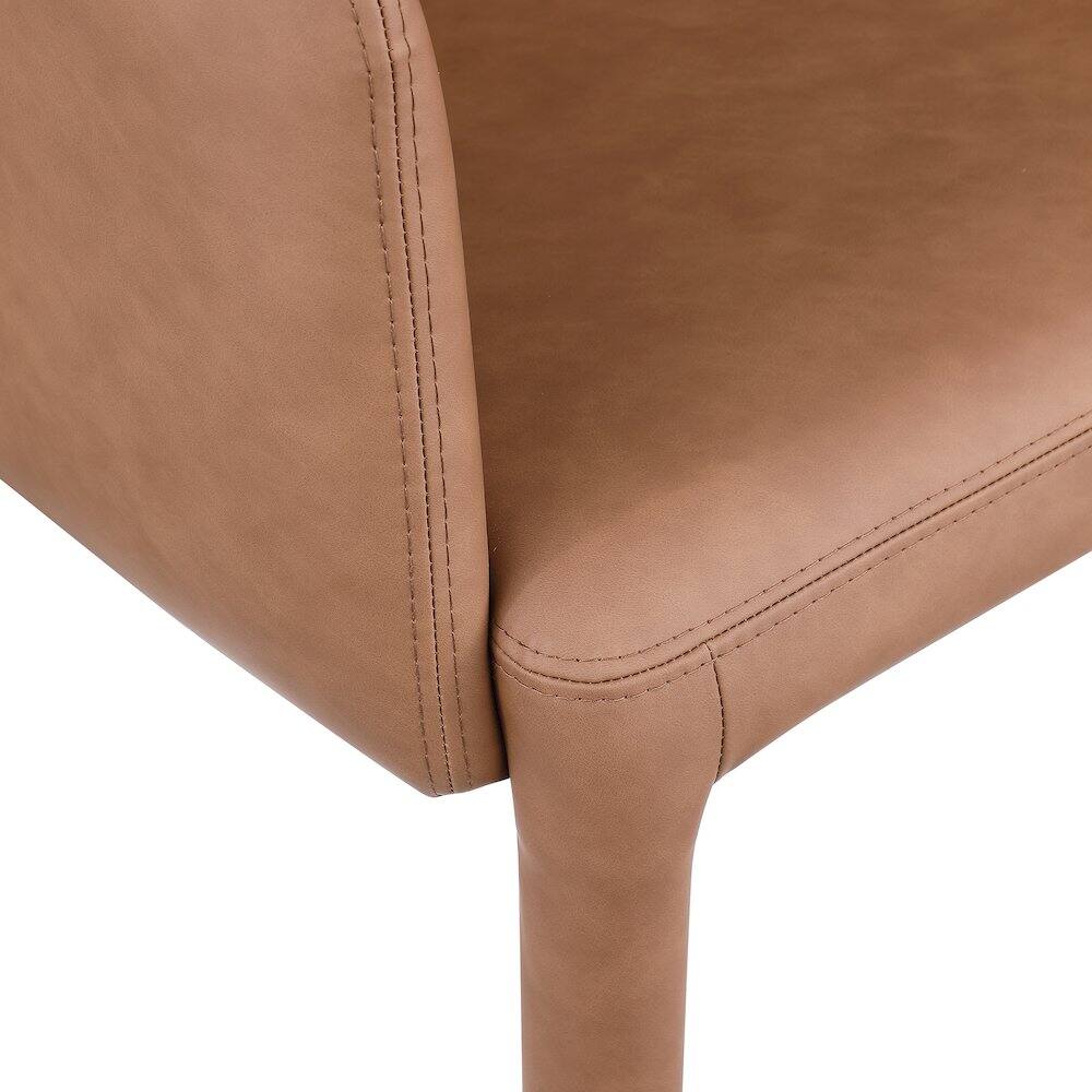 Alt View 4. Meridian Furniture - Pelle Brown Vegan Leather Accent/Dining Chair - Brown.