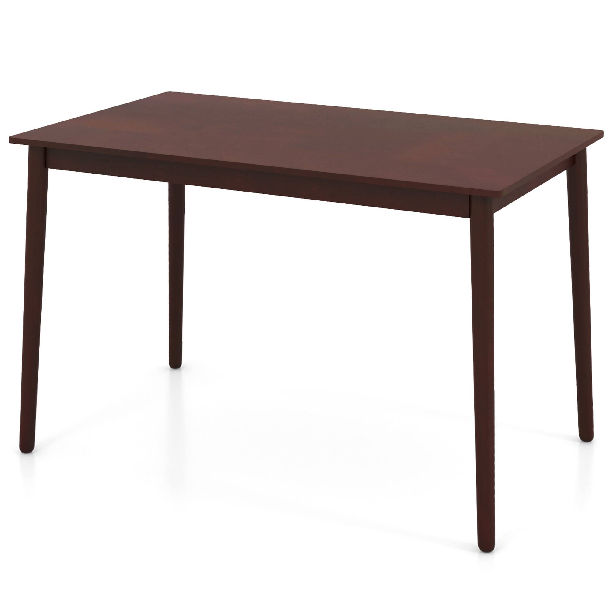 Alt View 8. Gymax - Gymax 48'' Rectangular Dining Table for 4 w/ Rubber Wood Legs Mid Century Modern - Brown.