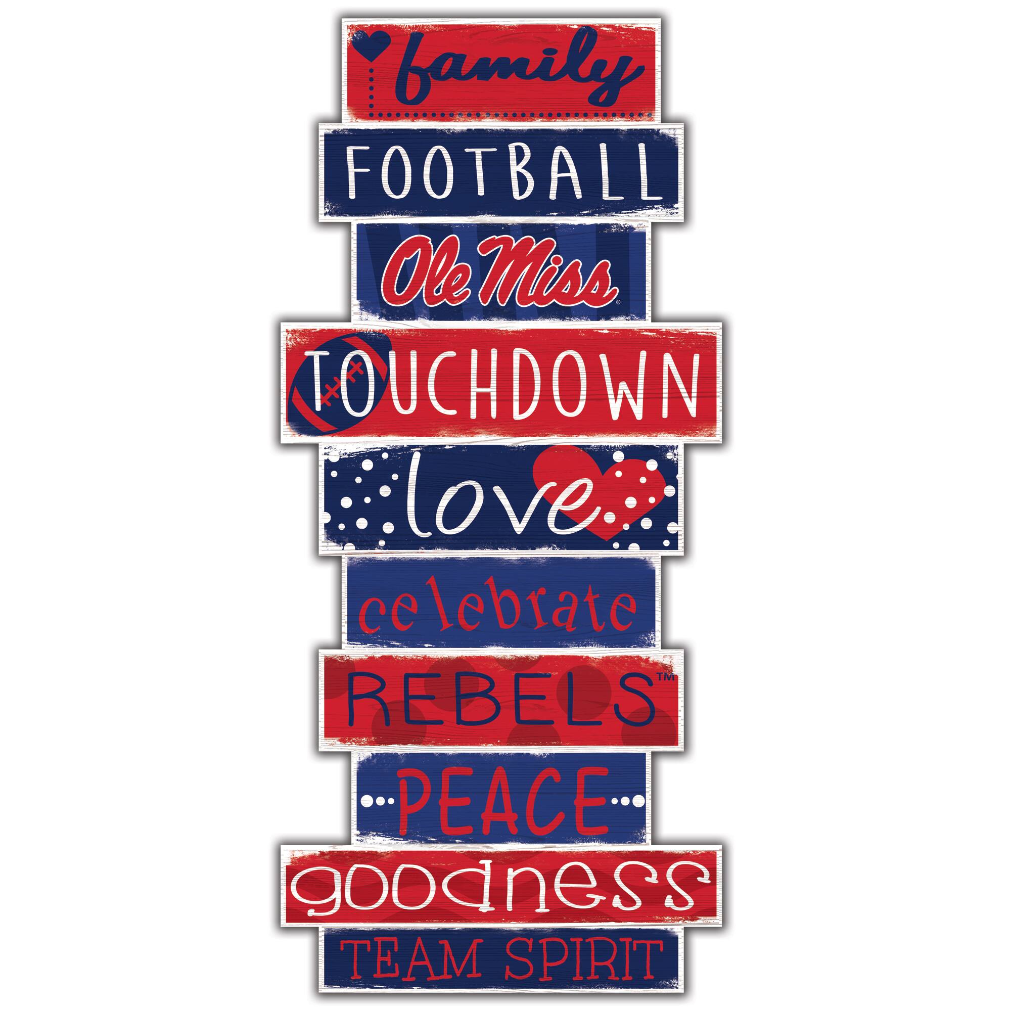 Fan Creations - Ole Miss Rebels 5'' x 24'' Celebrations Stack Sign - Multicolor price history on PriceWatchPro