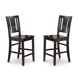 FurniFact - Elegant Counter Height Chairs – Wooden Bar Stools with Back - Black