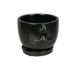 Napco - Ceramic Face Planter Decorative Flower Pot Plant Holder Decor - Brown