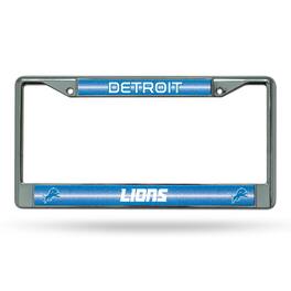 Rico Industries - Detroit Lions Sparkly Glitter Bling Look Chrome License Plate Frame - Multi